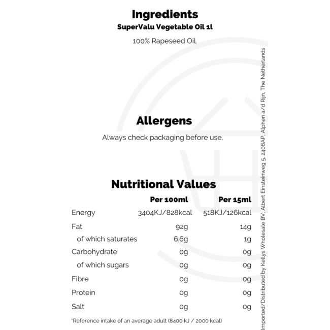 SuperValu Vegetable Oil 1l
