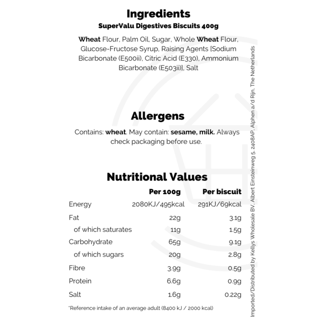 SuperValu Digestives Biscuits 400g