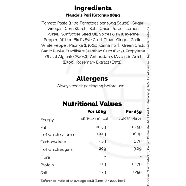 Nando's Peri Ketchup 280g  THT: 06-6-2026