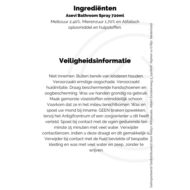 Asevi Bathroom Spray 720ml