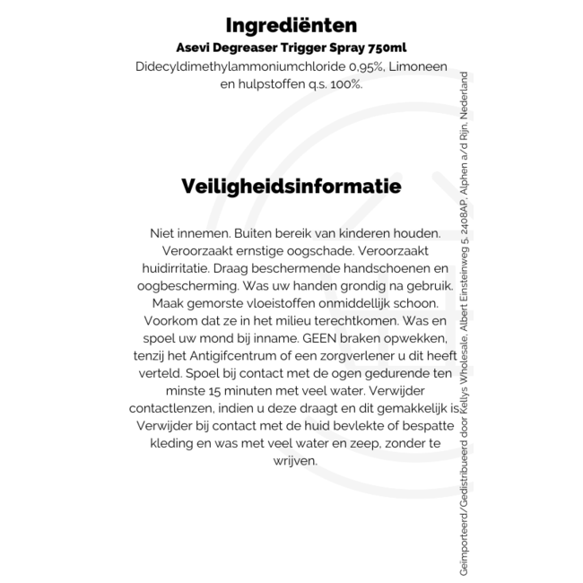 Asevi Degreaser Trigger Spray 750ml