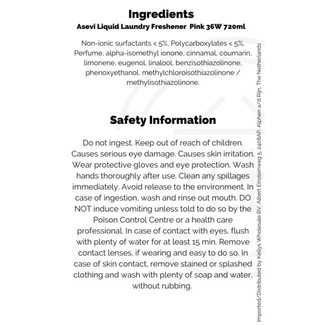 Asevi Liquid Laundry Freshener  Pink 36W 720ml
