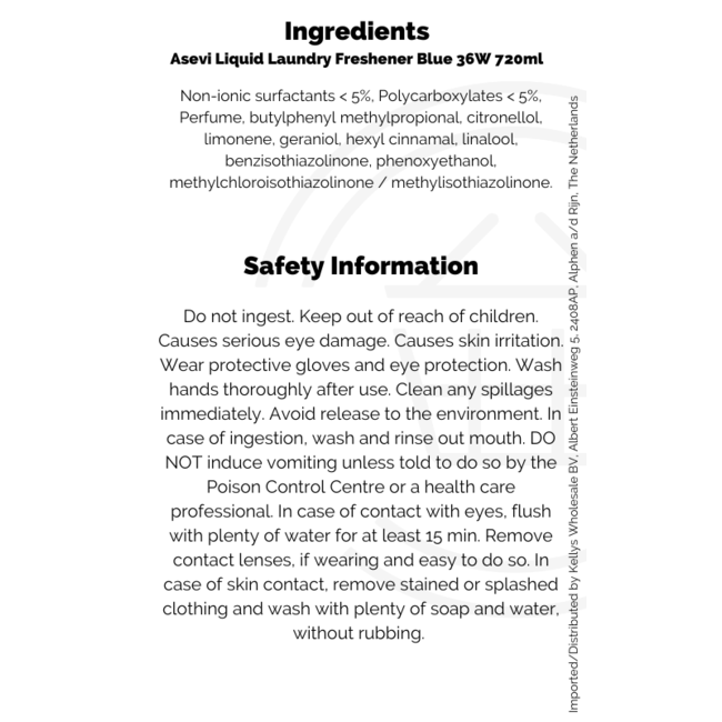 Asevi Liquid Laundry Freshener Blue 36W 720ml