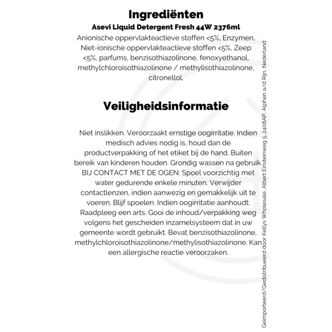 Asevi Liquid Detergent Fresh 44W 2376ml