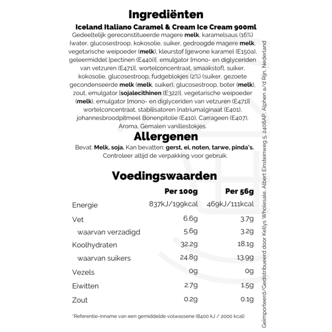 Iceland Italiano Caramel & Cream Ice Cream 900ml
