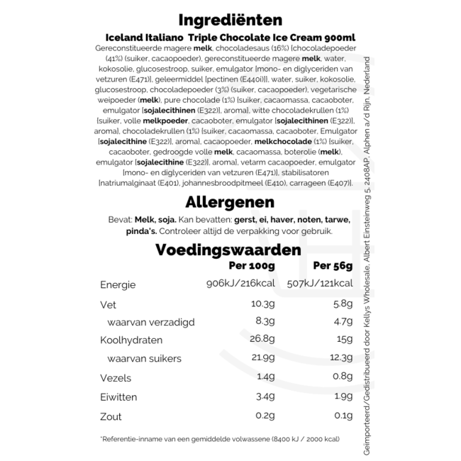 Iceland Italiano  Triple Chocolate Ice Cream 900ml