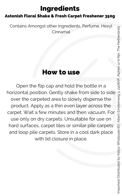 Astonish 350g Shake Fresh Lemon Sparkle Carpet Iceland