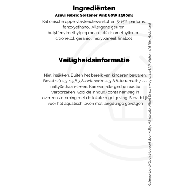 Asevi Fabric Softener Pink 60W 1380ml