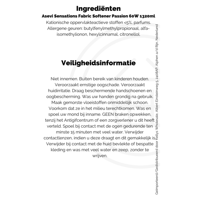 Asevi Sensations Fabric Softener Passion 60W 1320ml