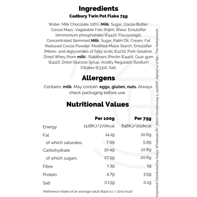 Cadbury Twinpot Flake 75g