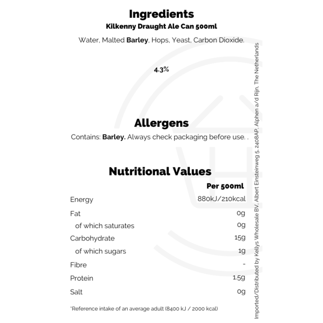 Kilkenny Draught Ale Can 500ml