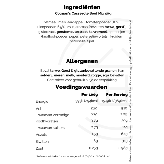 Colman's Casserole Beef Mix 40g