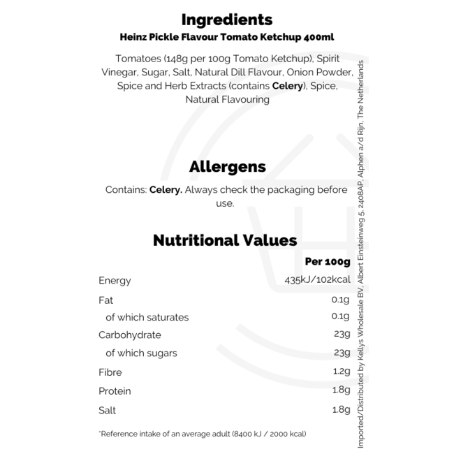 Heinz Pickle Flavour Tomato Ketchup 400ml