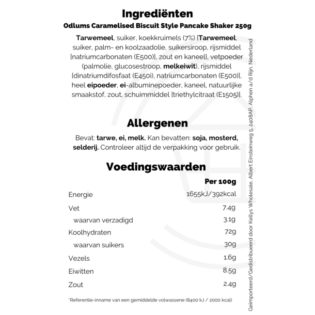 Odlums Caramelised Biscuit Style Pancake Shaker 250g