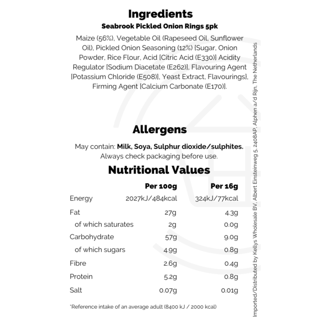 Seabrook Pickled Onion Rings 5pk