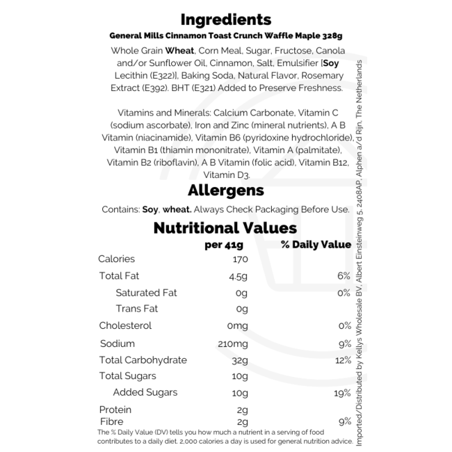 General Mills Cinnamon Toast Crunch Waffle Maple 328g