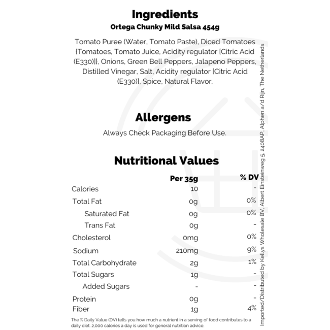 Ortega Chunky Mild Salsa 454g