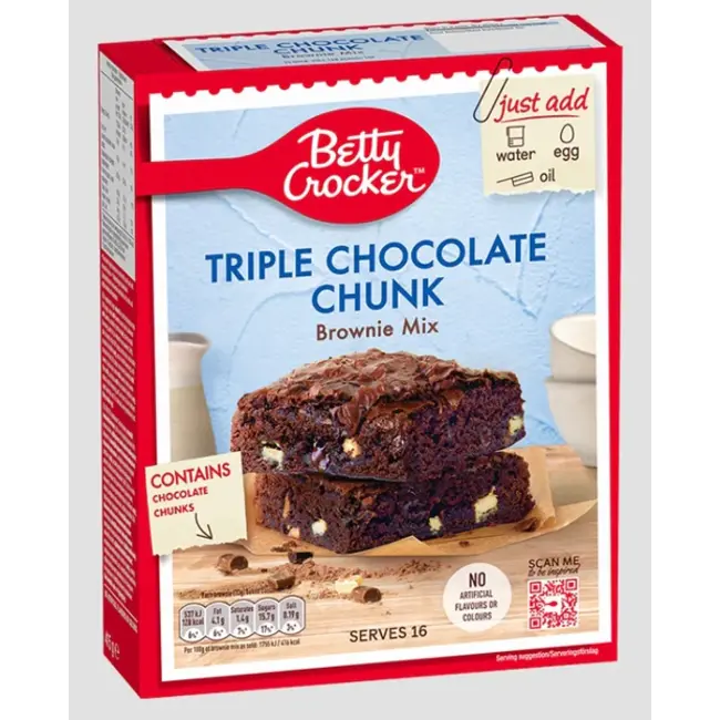 Betty Crocker Triple Chocolate Chunk Brownie Mix 415g
