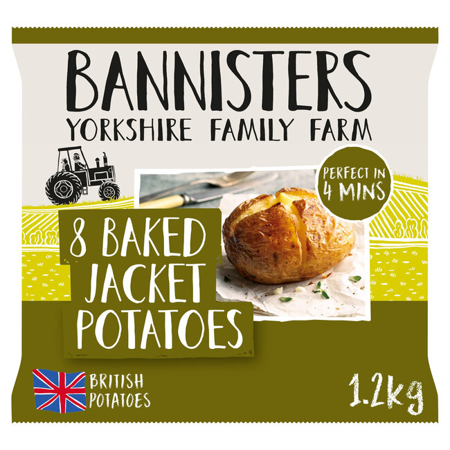 Bannisters Farms Ready Baked Potatoes 8pk – Tiefkühl-Kartoffelbeilage
