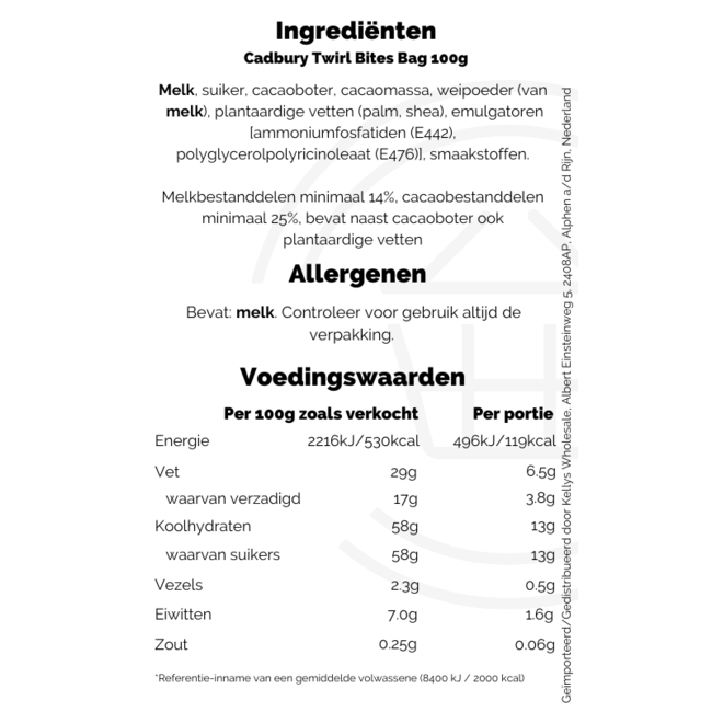 Cadbury Twirl Bites Bag 100g
