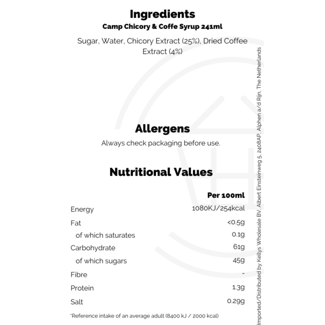Camp Chicory & Coffe Syrup 241ml