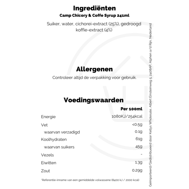 Camp Chicory & Coffe Syrup 241ml