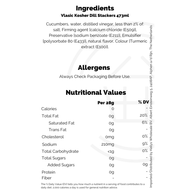 Vlasic Kosher Dill Stackers 473ml