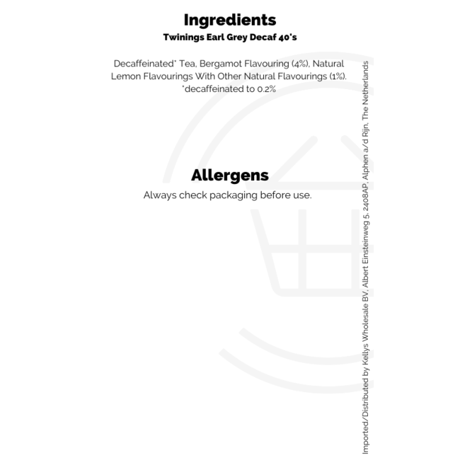 Twinings Earl Grey Decaf 40's