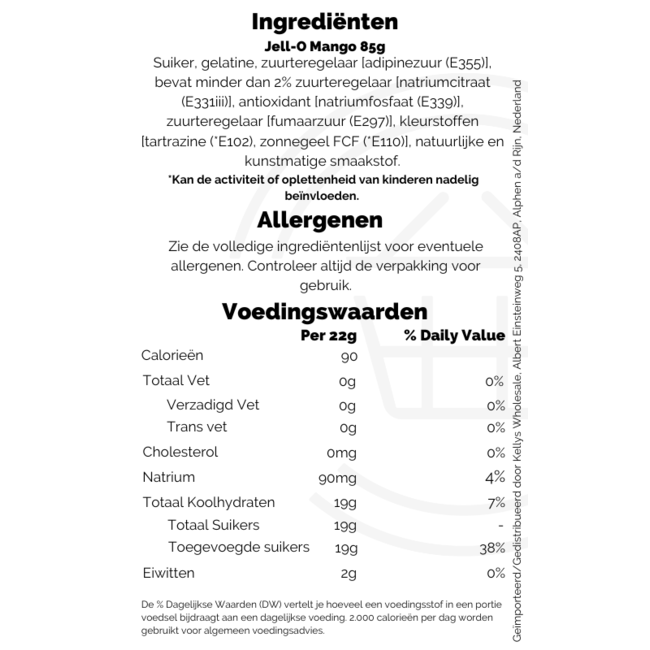 Jell-O Mango 85g BBD: 13-09-2026
