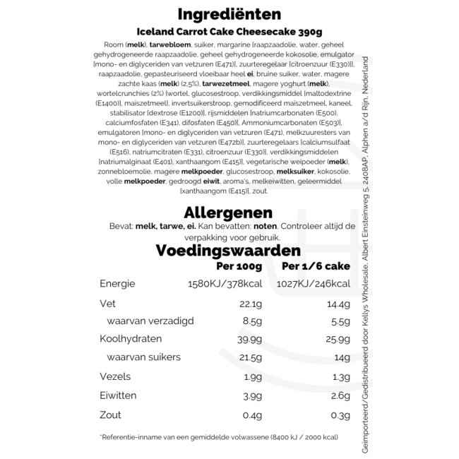 Iceland Carrot Cake Cheesecake 390g