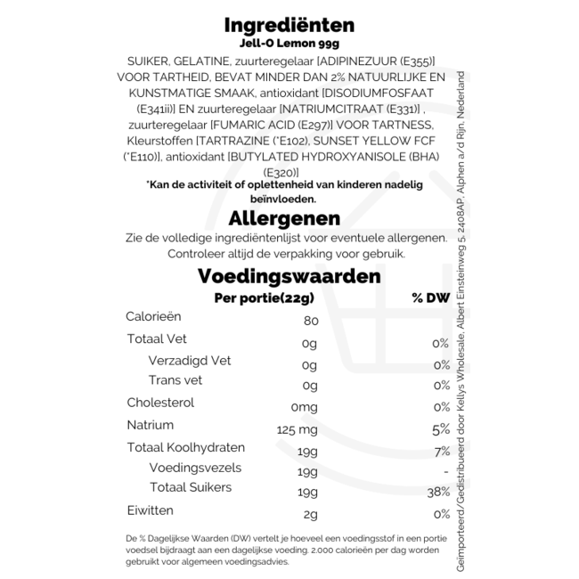 Jell-O Lemon 85g – Gelatine-Dessert