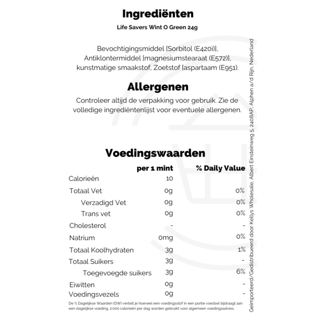 Life Savers Wint O Green 24g