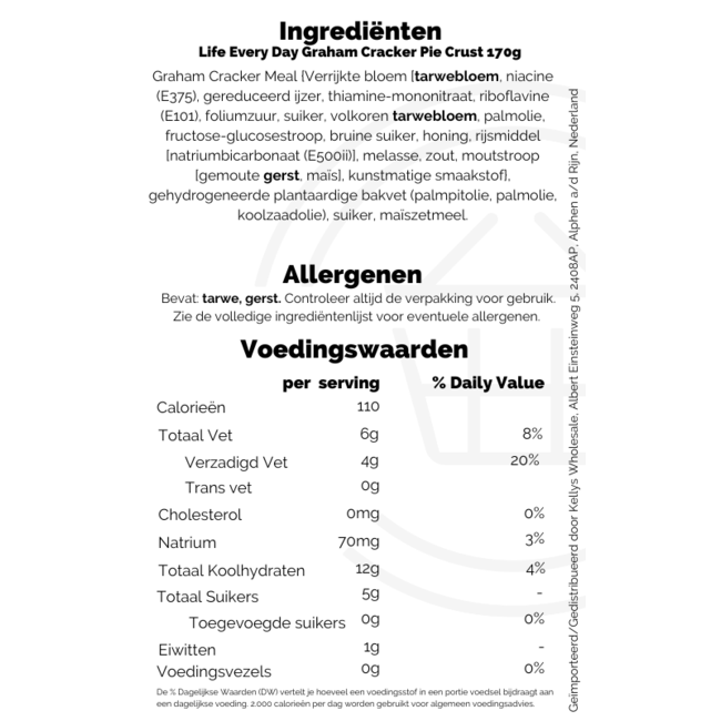 Life Every Day Graham Cracker Pie Crust 170g
