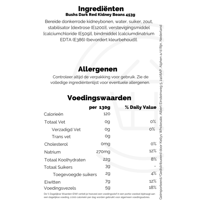 Bushs Dark Red Kidney Beans 453g