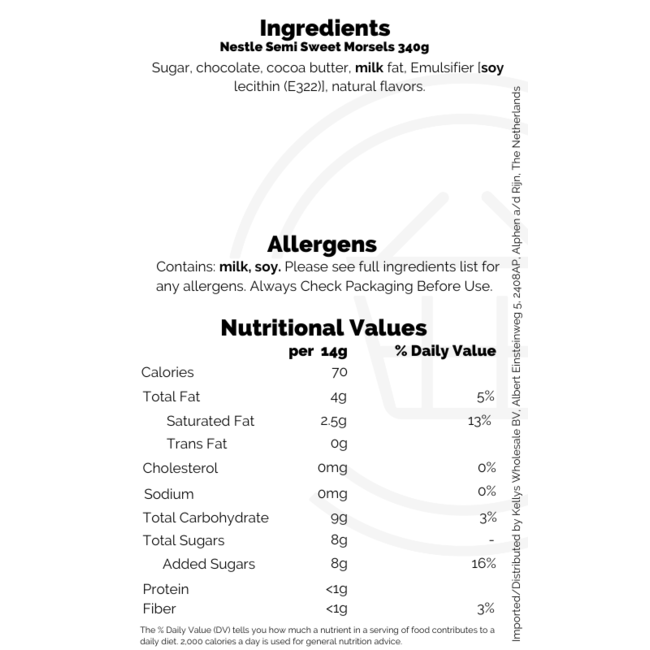 Nestle Semi Sweet Morsels 340g