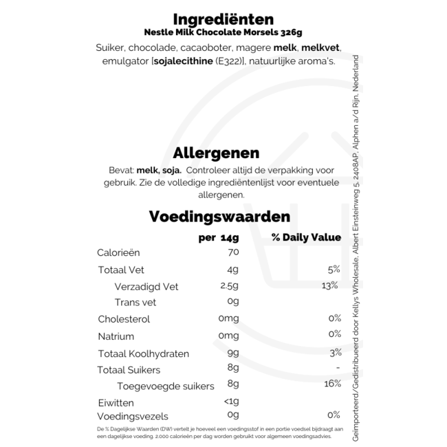 Nestle Milk Chocolate Morsels 326g