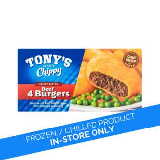 Tony's Chippy Tony's Chippy 4pk In Batter Beef Burgers 340g