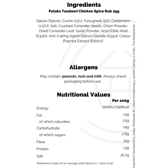 Pataks Tandoori Chicken Spice Rub 25g