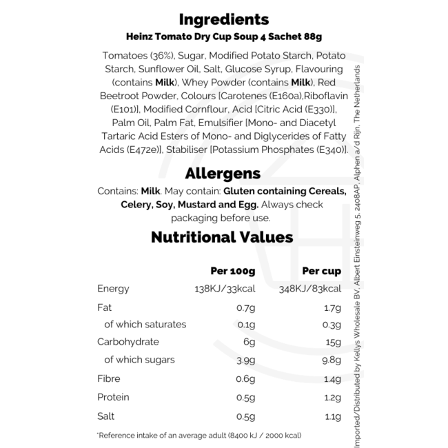 Heinz Tomato Dry Cup Soup 4 Sachet 88g