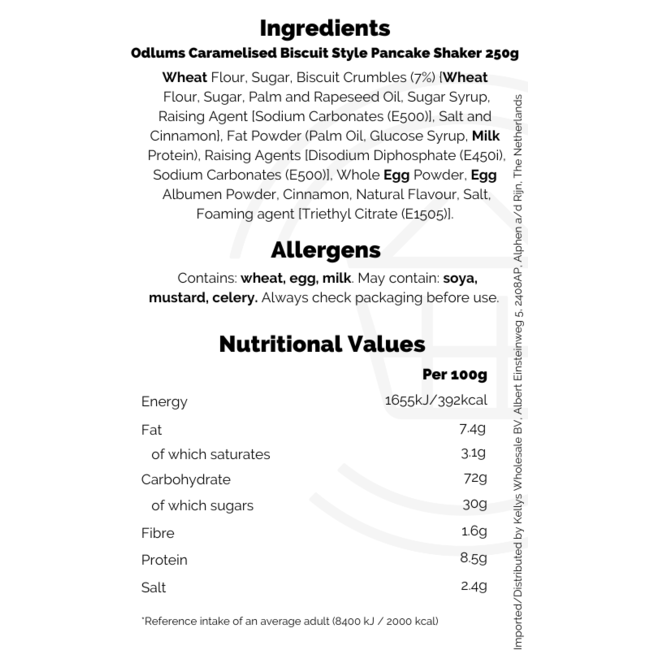 Odlums Caramelised Biscuit Style Pancake Shaker 250g