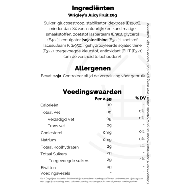 Wrigley's Juicy Fruit 28g