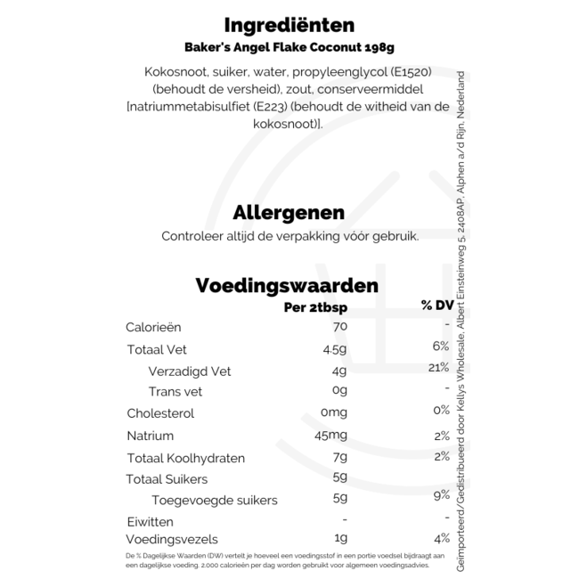 Baker's Angel Flake Coconut 198g