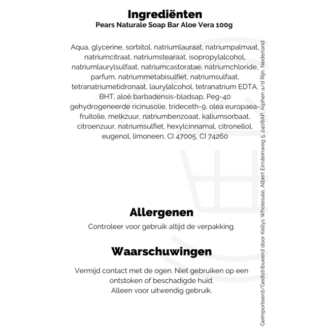Pears Naturale Soap Bar Aloe Vera 100g