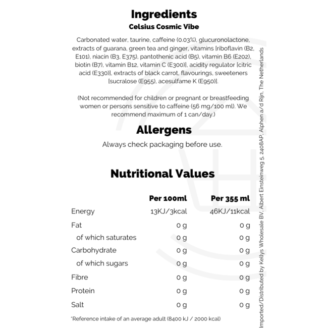 Celsius Cosmic Vibe 355ml