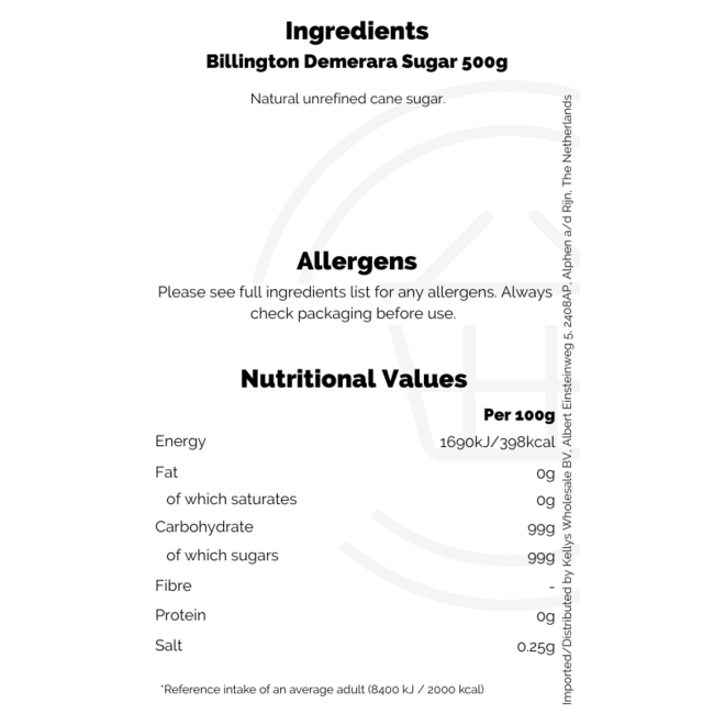 Billington's Demerara Sugar 500g – Zucker