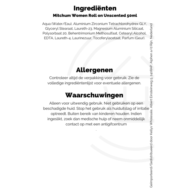 Mitchum Women Roll on Unscented 50ml