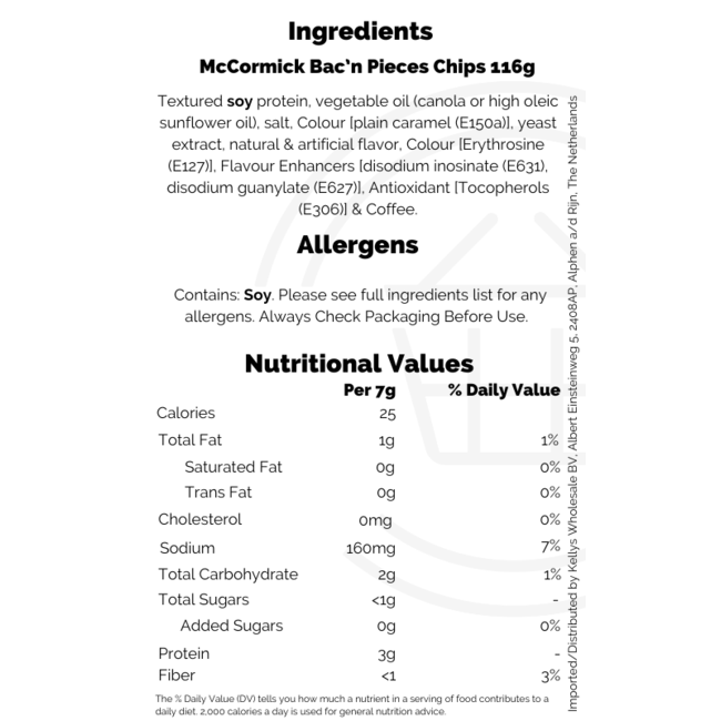 McCormick Bac'n Pieces Chips 116g