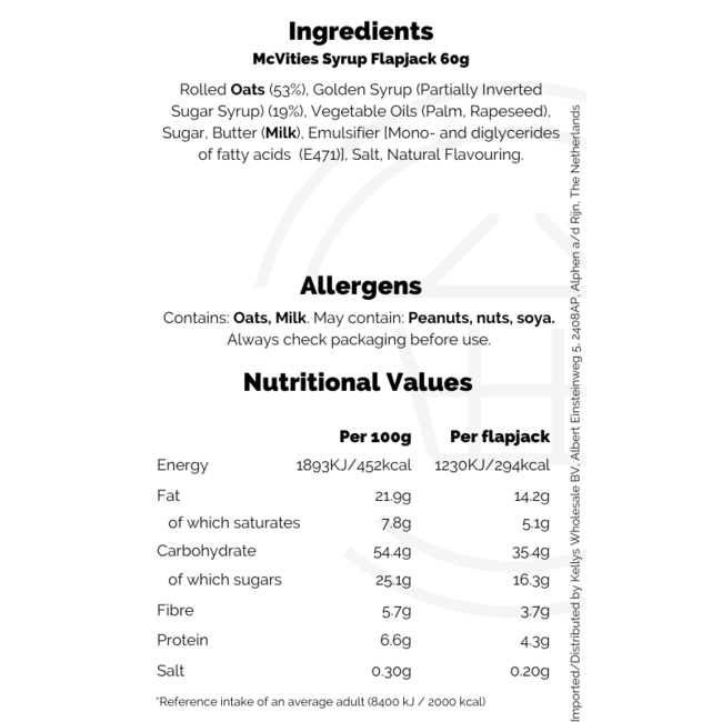 McVities Syrup Flapjack 60g