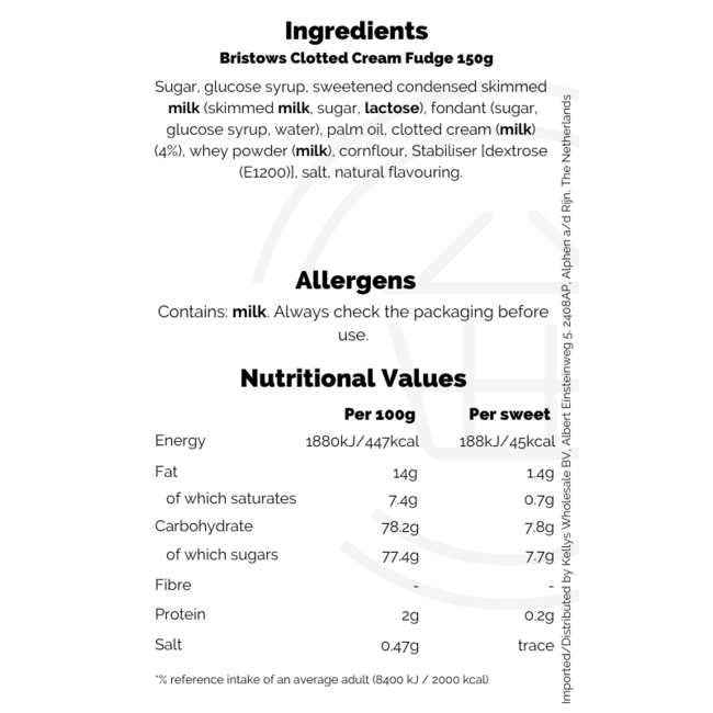 Bristows Clotted Cream Fudge 150g