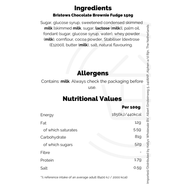 Bristows Chocolate Brownie Fudge 150g